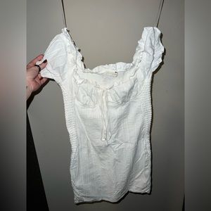 O.Vianca white bodycon cottage core dress (white)